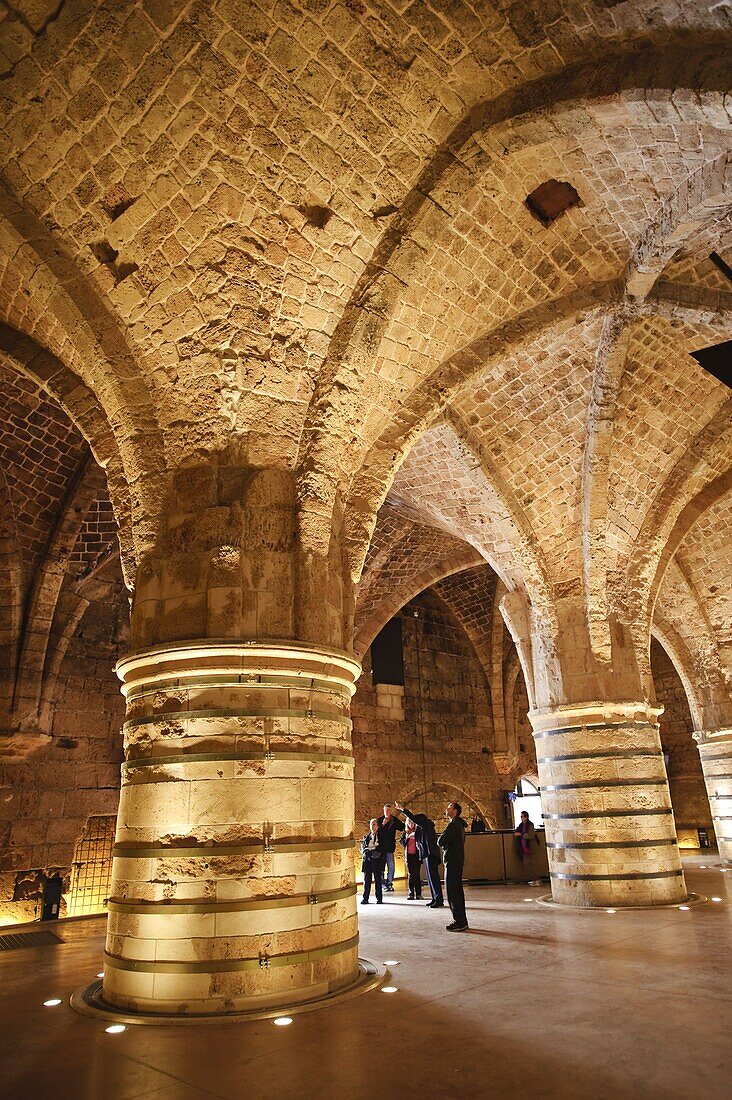 Interior of the Crusader Castle, Akko (Acre), Israel, Middle East