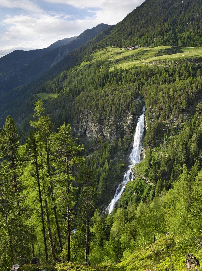 Stuibenfall, Tyrol's highest waterfall, Otztal valley, Tyrol, Austria, Europe