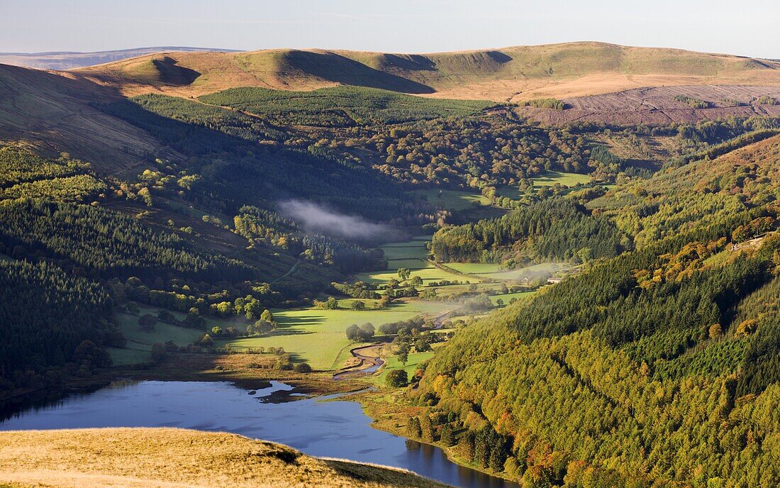 Talybont Reservoir and Glyn Collwn valley in the Brecon Beacons National Park, Powys, Wales, United Kingdom, Europe