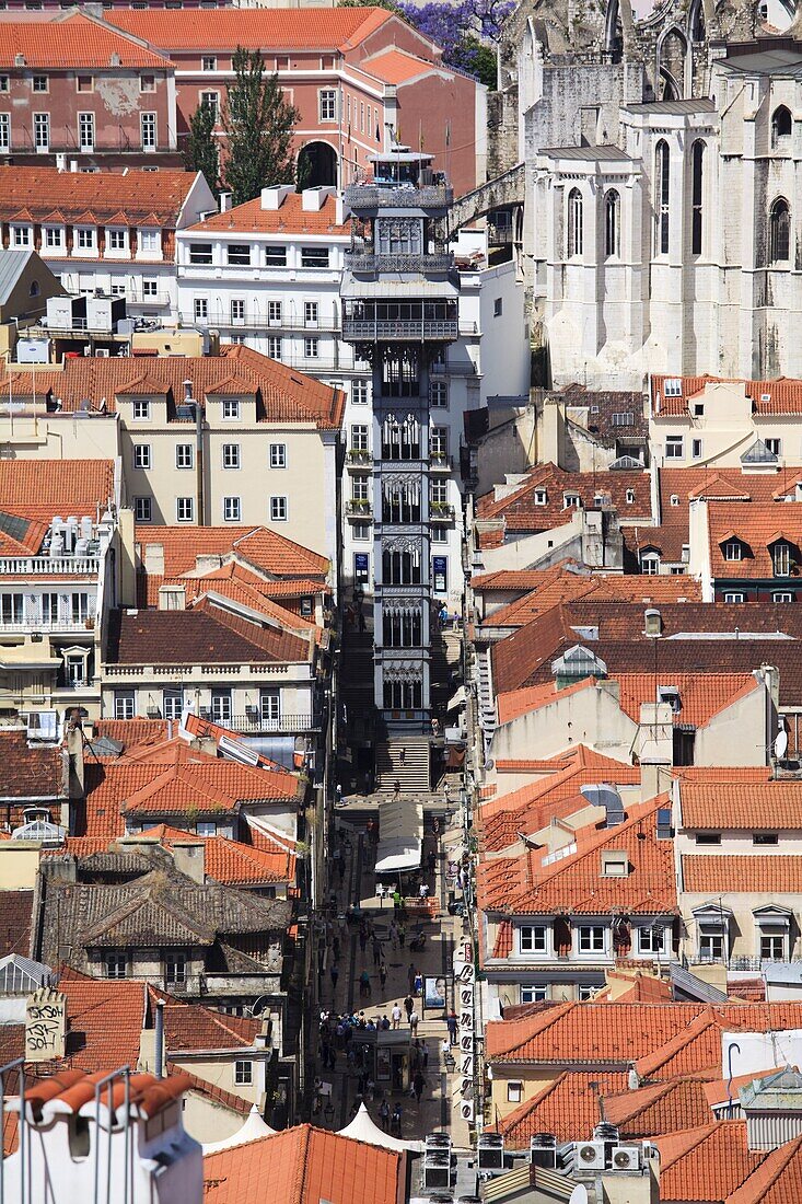 The Santa Justa Elevator, Lisbon, Portugal, Europe
