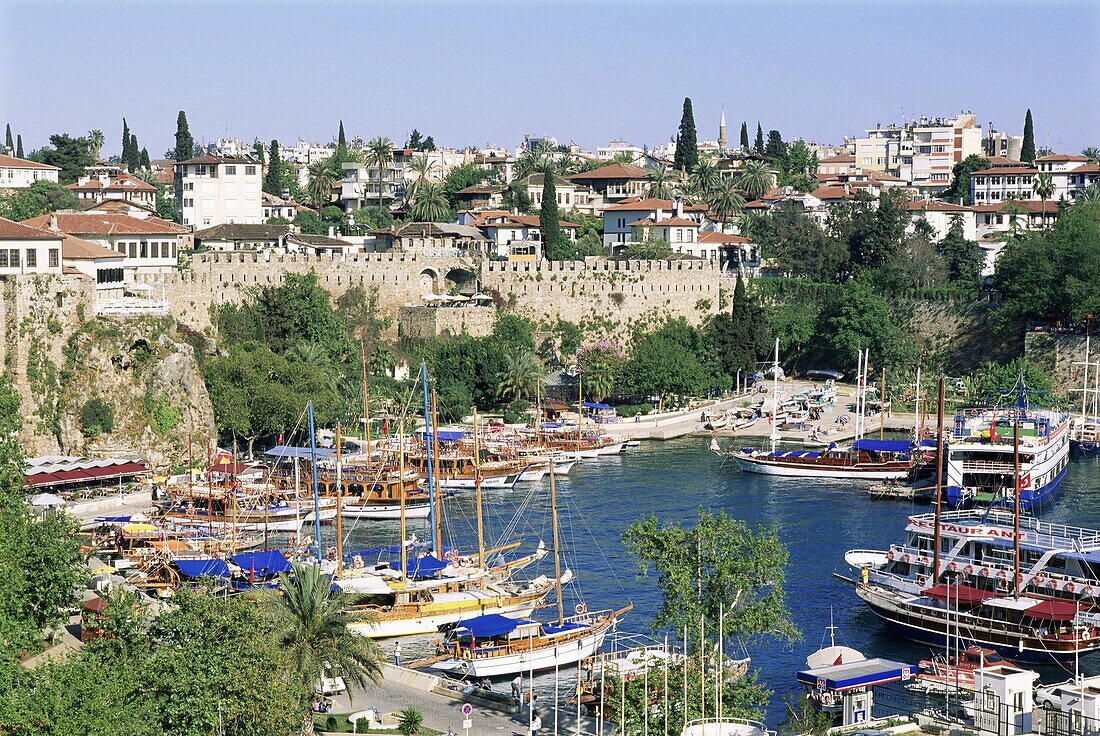 Harbour and town, Antalya, Lycia, Anatolia, Turkey, Asia Minor, Asia