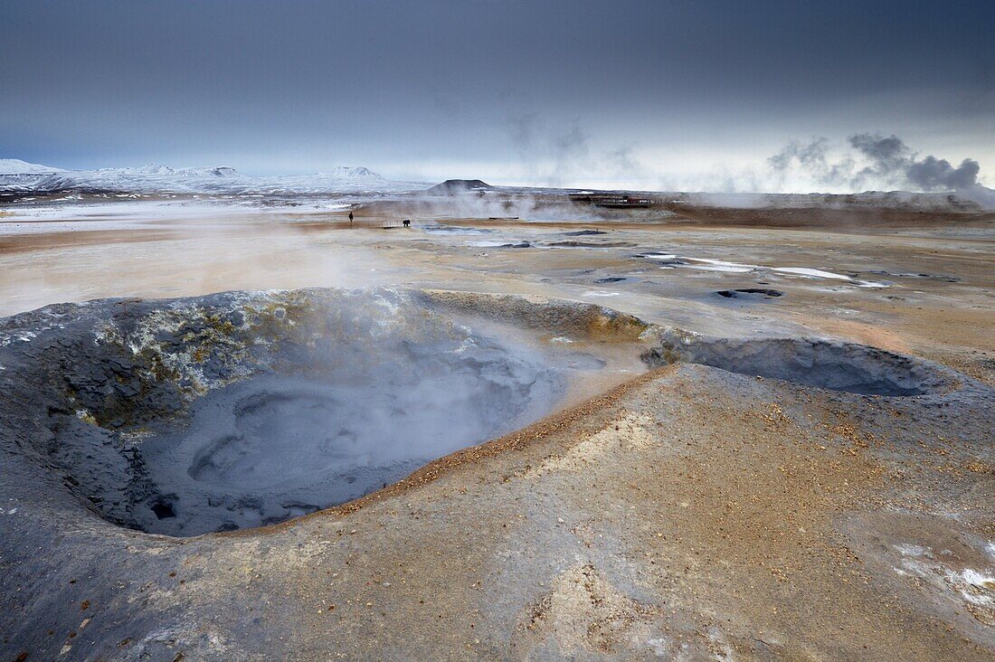 Mudpots at Namaskard geothermal area (Namafjall-Hverarond), near Lake Myvatn and Reykjahlid, North Iceland, Iceland, Polar Regions