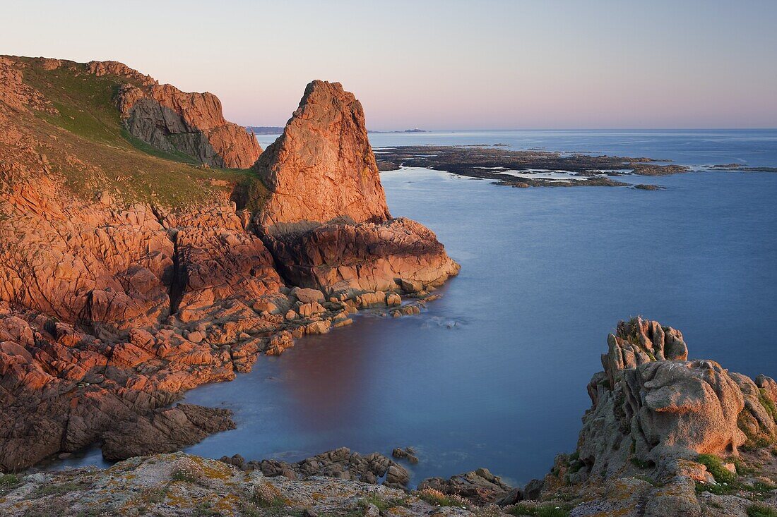 The Pinnacle and rocky northwest coastline of Jersey, Channel Islands, United Kingdom, Europe