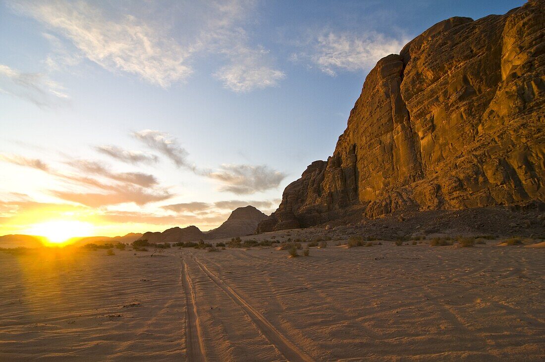 The stunning desert scenery of Wadi Rum,  Jordan,  Middle East