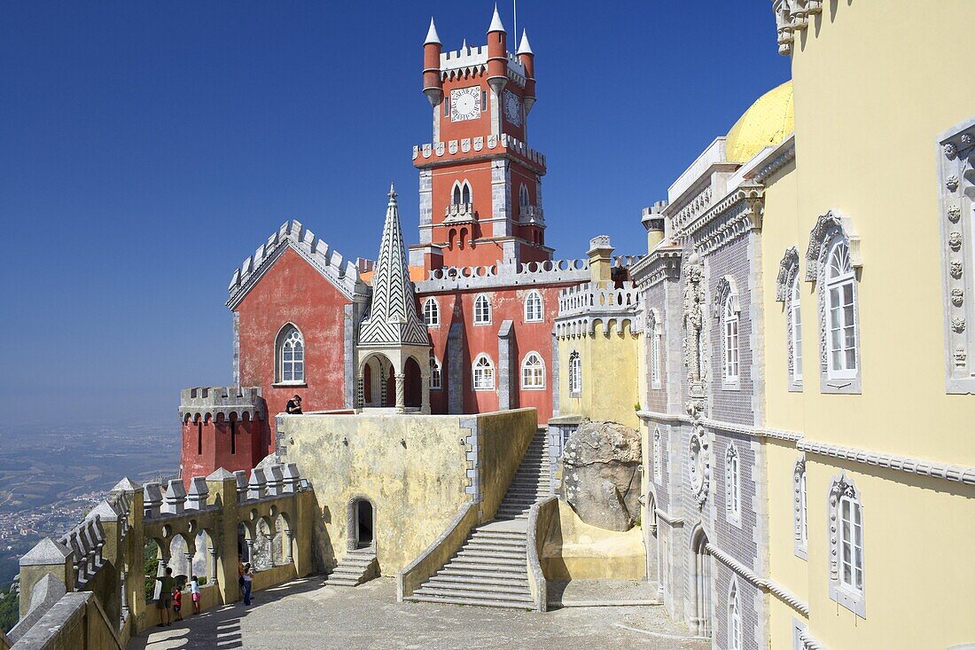 Pena National Palace, built in 1840s for the Royal family, UNESCO World Heritage Site, Sintra, Portugal, Europe