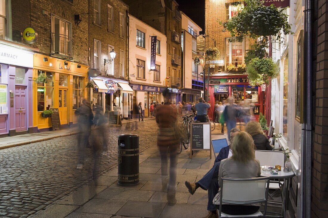 Cafe, Temple Bar, evening, Dublin, Republic of Ireland, Europe