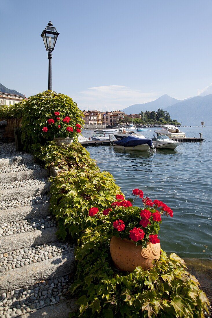 Town and lakeside, Menaggio, Lake Como, Lombardy, Italian Lakes, Italy, Europe