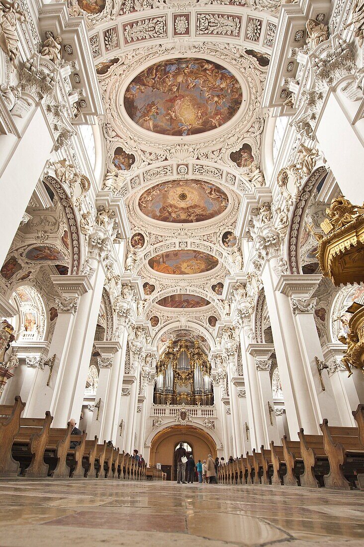 Interior of St. Stephan's Cathedral in Passau, Bavaria, Germany, Europe
