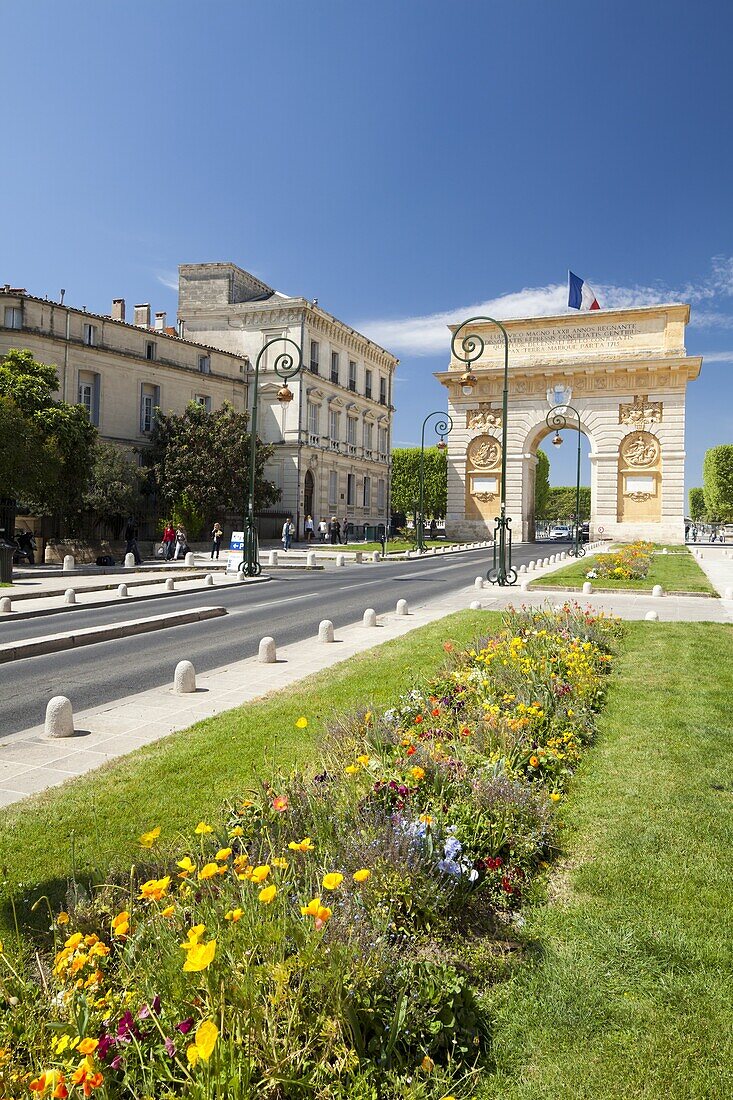 The Arc de Triomphe, Rue Foch, Montpellier, Languedoc-Roussilon, France, Europe