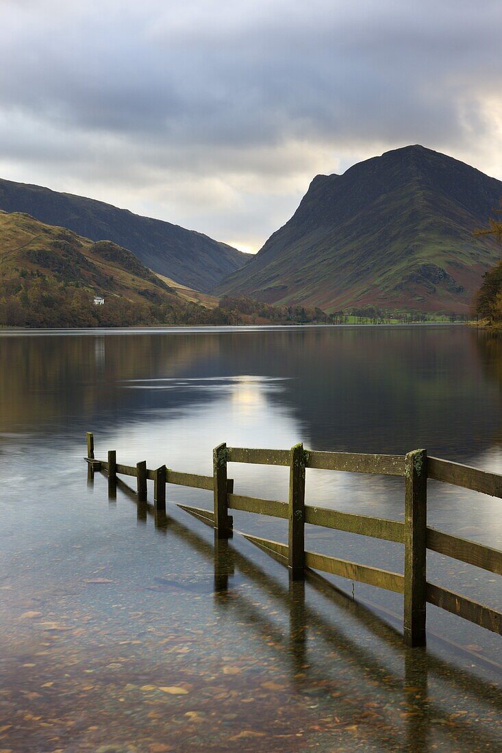 Lake Buttermere and Fleetwith Pike, Lake District National Park, Cumbria, England, United Kingdom, Europe