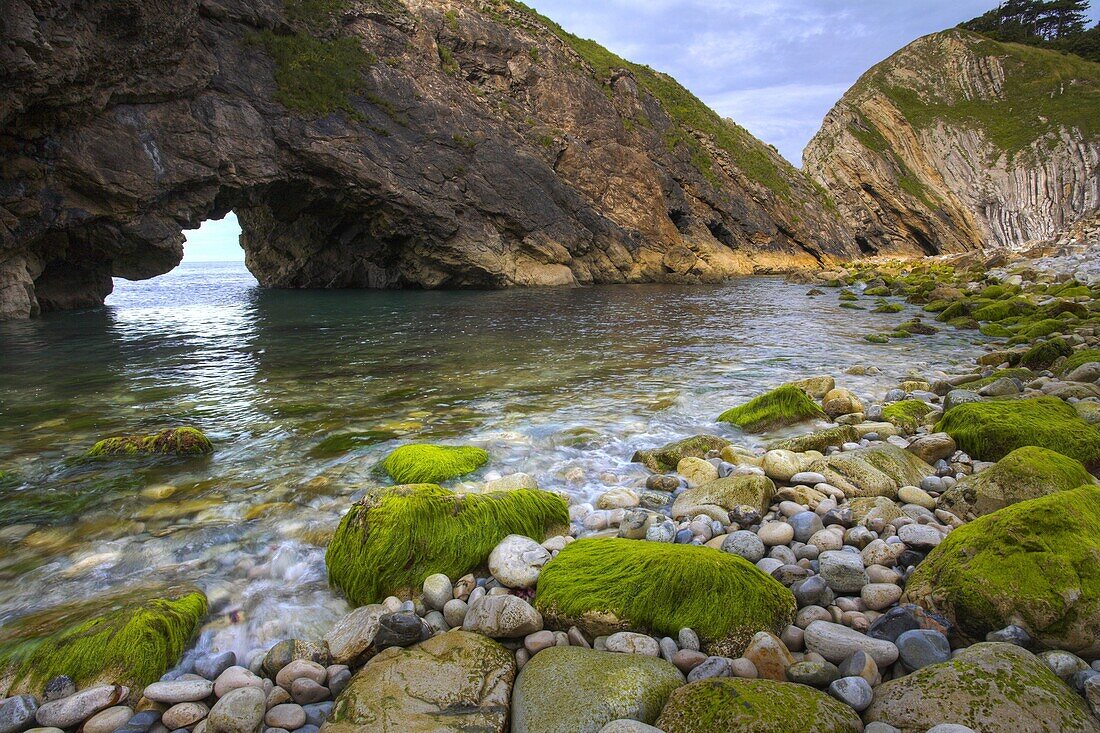 Stair Hole near to Lulworth Cove, Jurassic Coast, UNESCO World Heritage Site, Dorset, England, United Kingdom, Europe