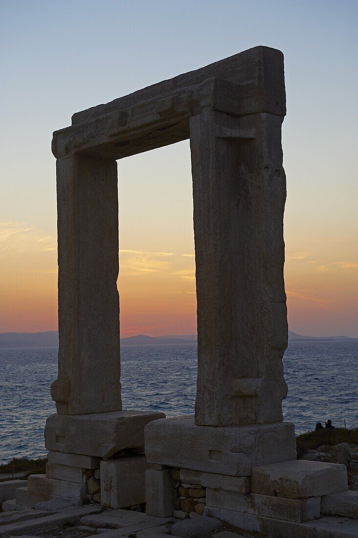 Gateway, Temple of Apollo, at the archaeological site, Naxos, Cyclades Islands, Greek Islands, Aegean Sea, Greece, Europe