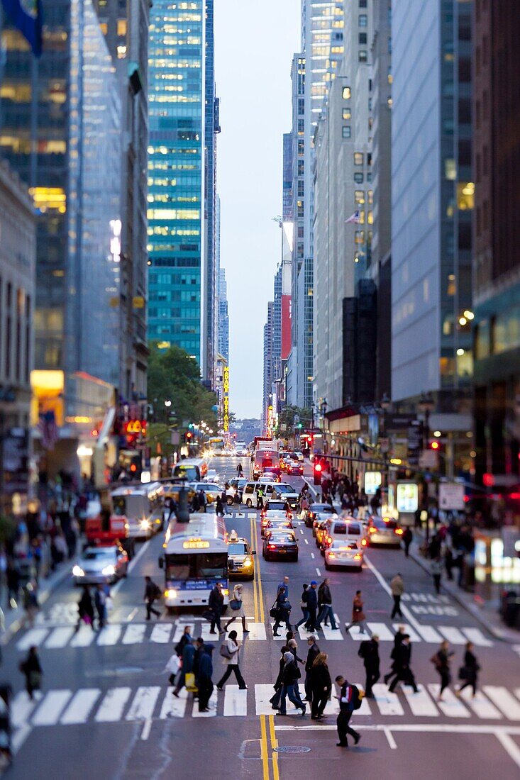 42nd Street in Mid Town Manhattan, New York City, New York, United States of America, North America