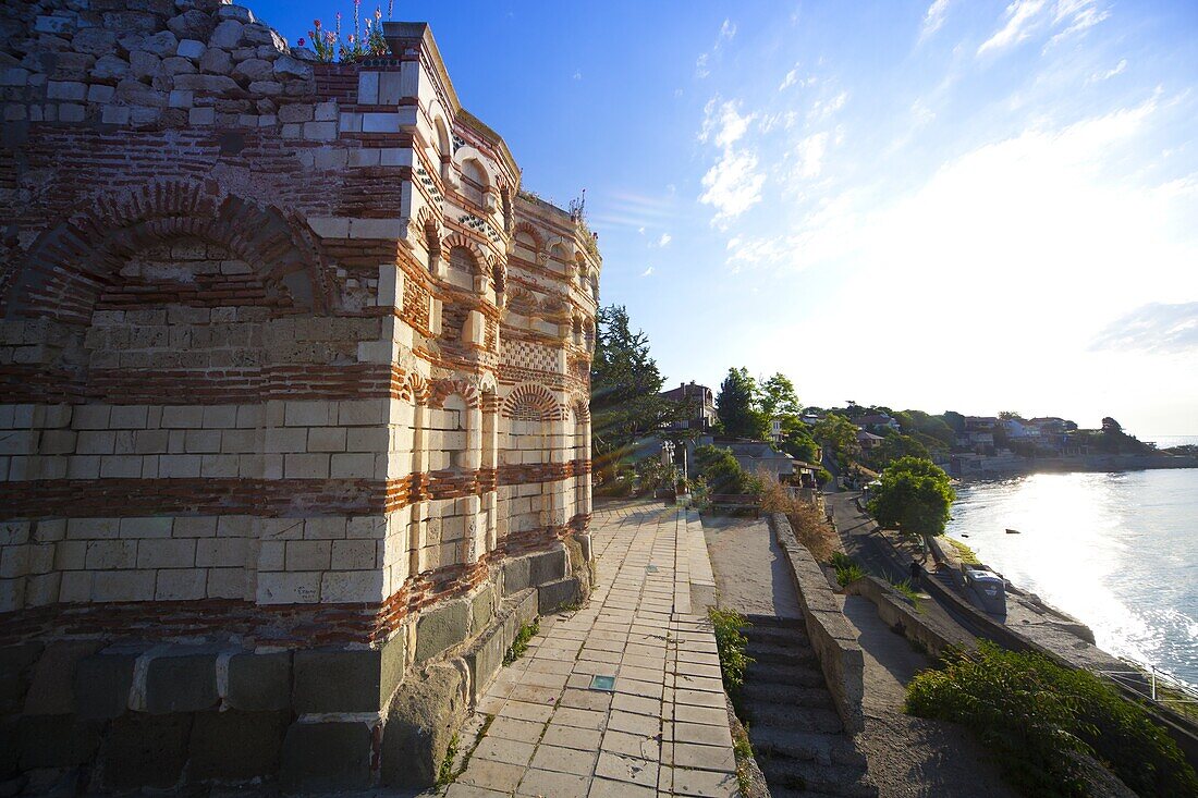 Bulgaria, Black Sea, Nessebar, Ruins of the Medieval Church St. John Aliturgetos, Non Sanctified Church, South Eastern Facade.