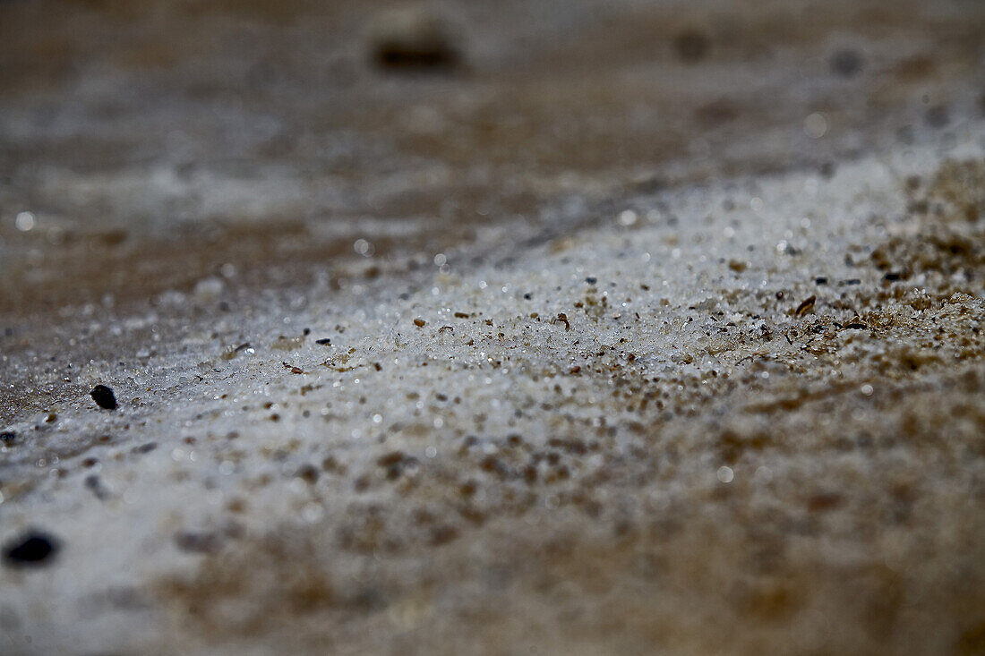 Salty sand of the Dead Sea, Masada, Dead Sea, Israel