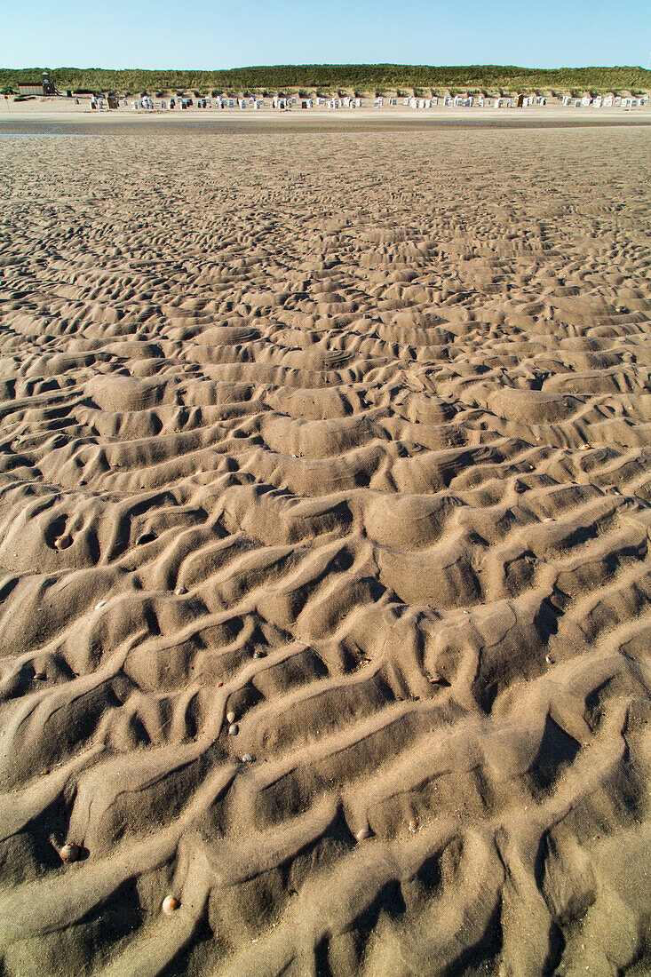 low tide, beach, sand, ripple marks, current, Spiekeroog, East Frisian Island, Lower Saxony, North Sea, Germany