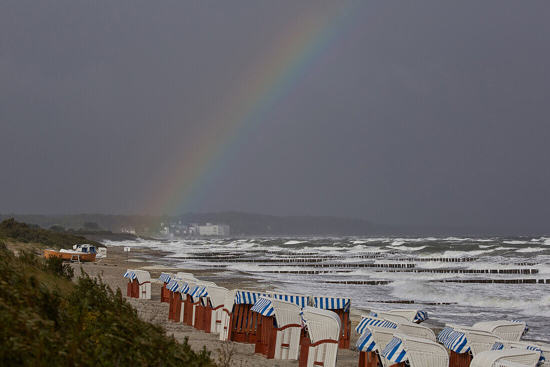 Storm along the Baltic Sea coast, Heiligendamm, Mecklenburg Western Pomerania, Germany
