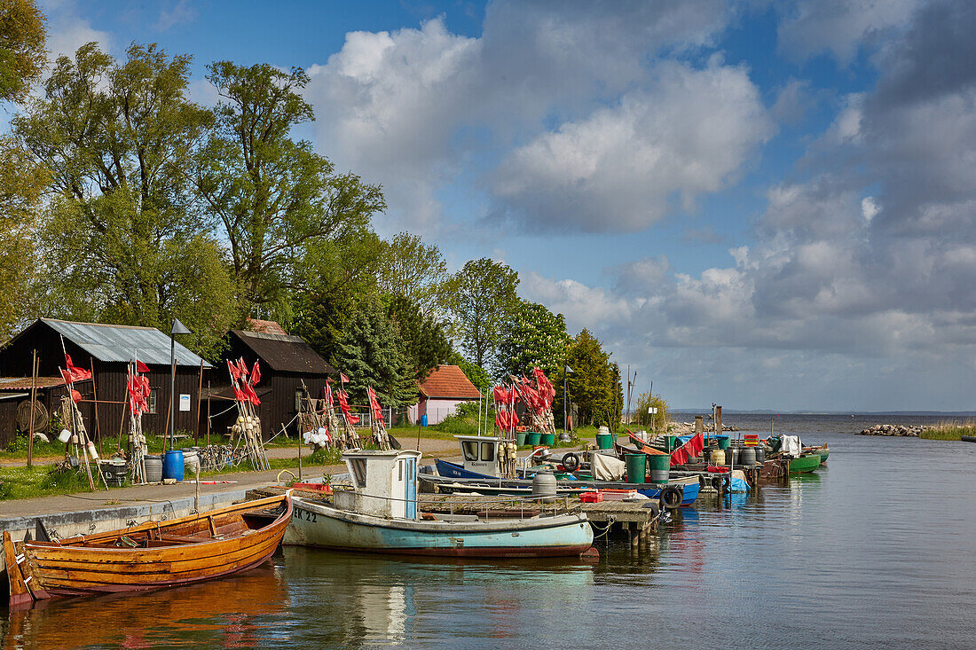 Fishing harbour in Ueckermuende, Mecklenburg Western Pomerania, Germany