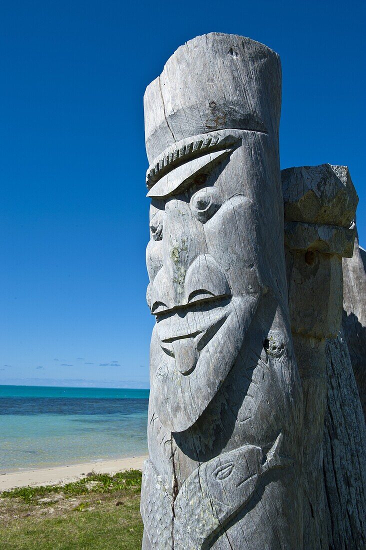 Traditional wood carving at the Ile des Pins, New Caledonia, Melanesia, South Pacific, Pacific