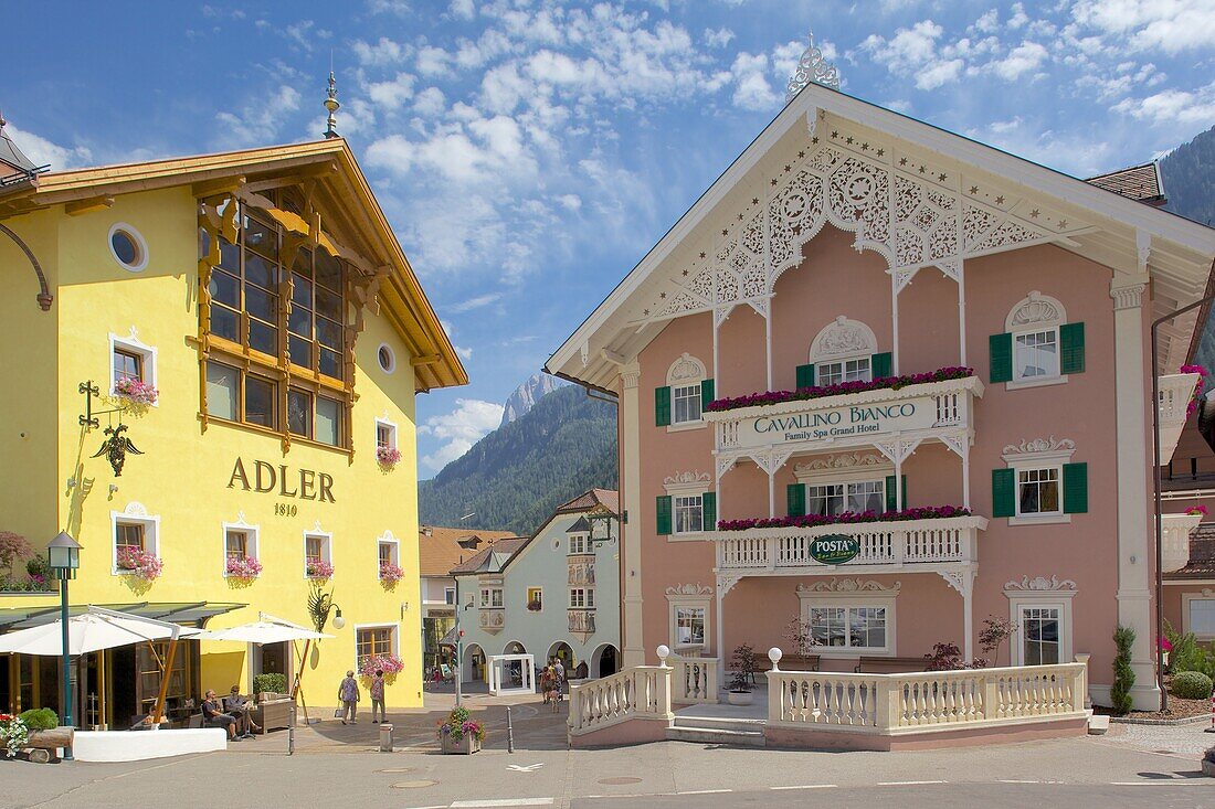 Hotels, Ortisei, Gardena Valley, Bolzano Province, Trentino-Alto Adige/South Tyrol, Italian Dolomites, Italy, Europe