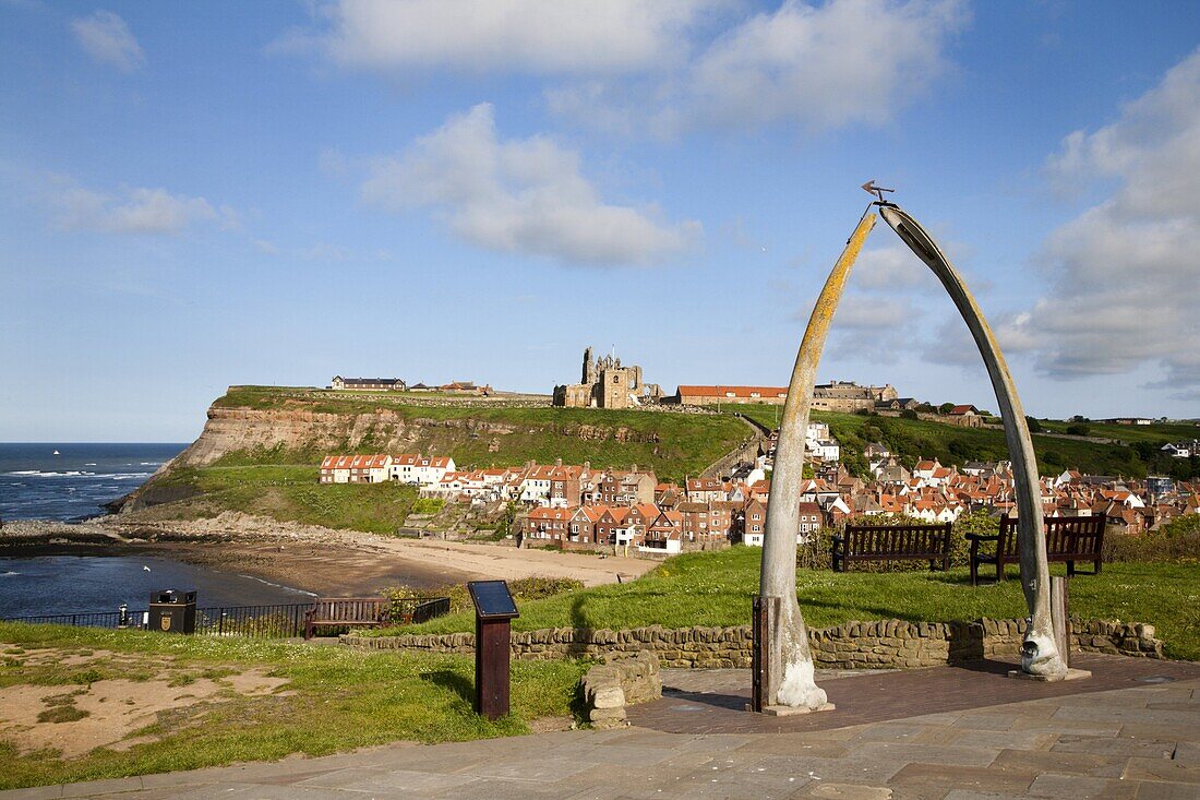 The Whalebone Arch at Whitby, North Yorkshire, Yorkshire, England, United Kingdom, Europe