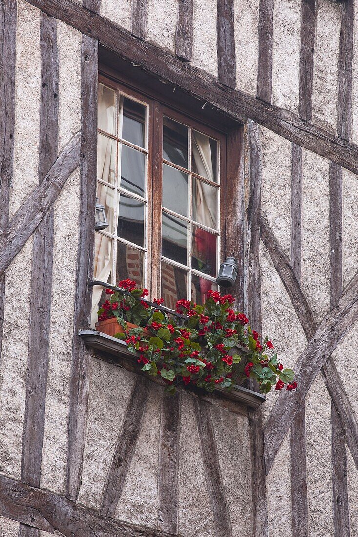 A half timbered house in Vieux or Old Tours, the city is in the UNESCO World Heritage Site protected Loire Valley, Tours, Indre-et-Loire, France, Europe