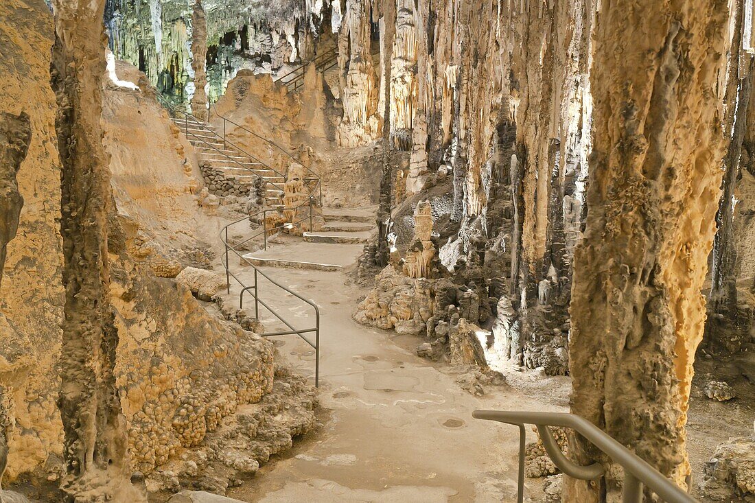 Inside the Caves d'Arta, Llevant, Mallorca, Balearic Islands, Spain, Europe