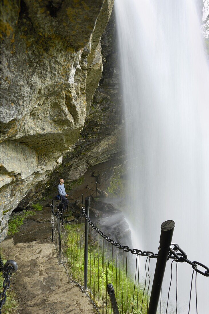 Storsaeterfossen waterfall, near Geiranger, More og Romsdal, Norway, Scandinavia, Europe