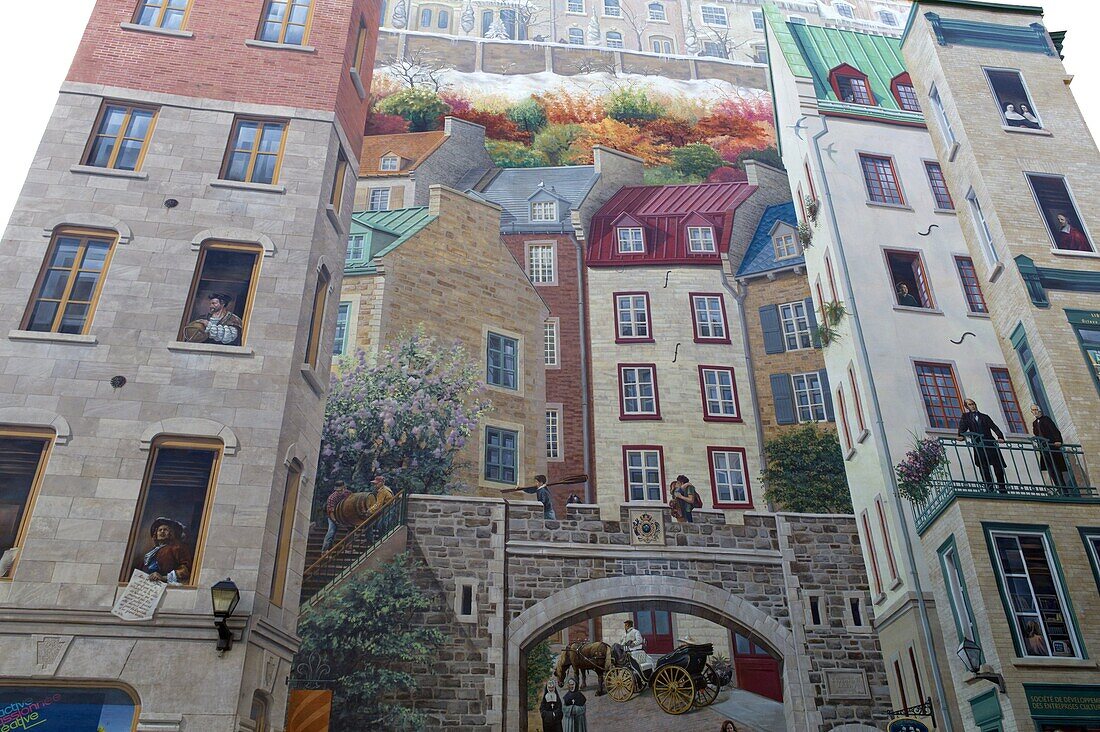 Mural of Quebecers, Quebec City, Quebec Province, Canada, North America