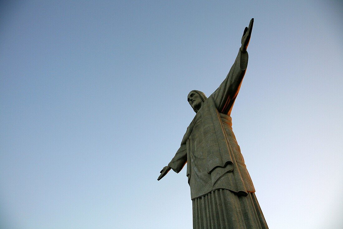 The statue of Christ the Redeemer on top of the Corcovado mountain, Rio de Janeiro, Brazil, South America