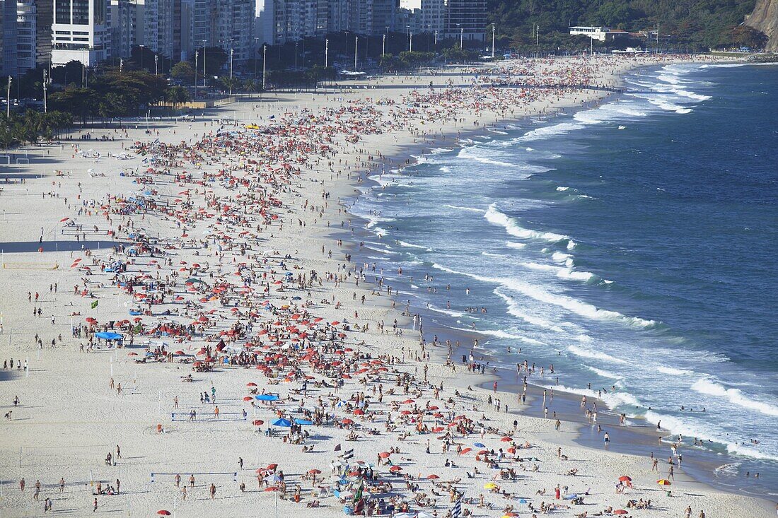 View of Copacabana beach, Rio de Janeiro, Brazil, South America
