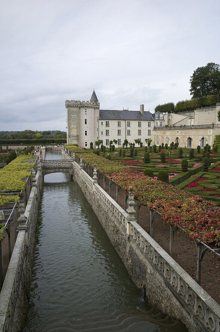 Gardens, Chateau de Villandry, UNESCO World Heritage Site, Indre-et-Loire, Touraine, Loire Valley, France, Europe