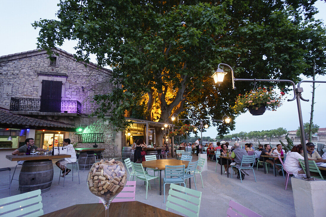 Restaurant Le Bercail,  Riverside Rhone, Avignon,  Bouche du Rhone,  France