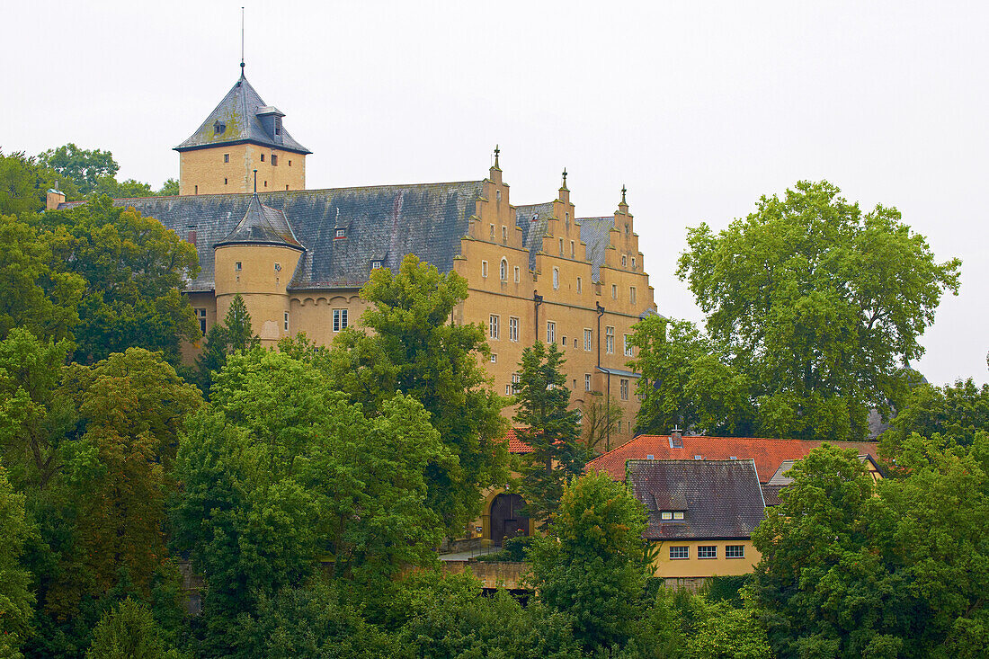 View at Mainberg castle, Community of Schonungen, Unterfranken, Bavaria, Germany, Europe