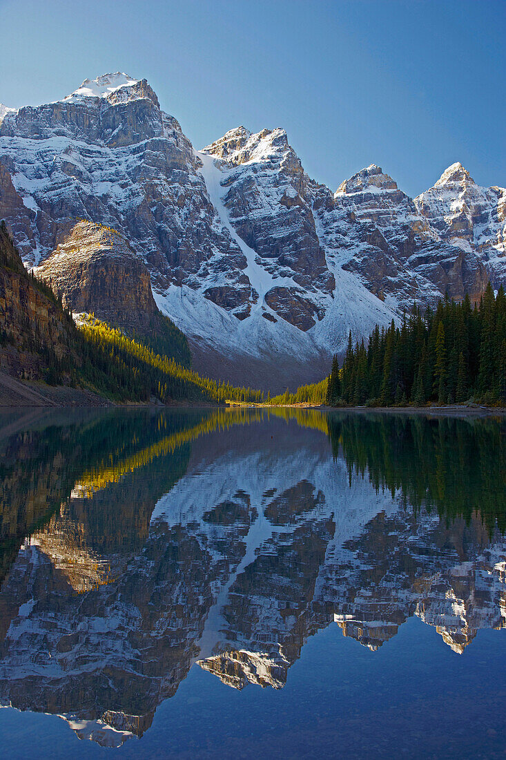 Early morning at Moraine Lake, Banff National Park, Rocky Mountains, Alberta, Canada
