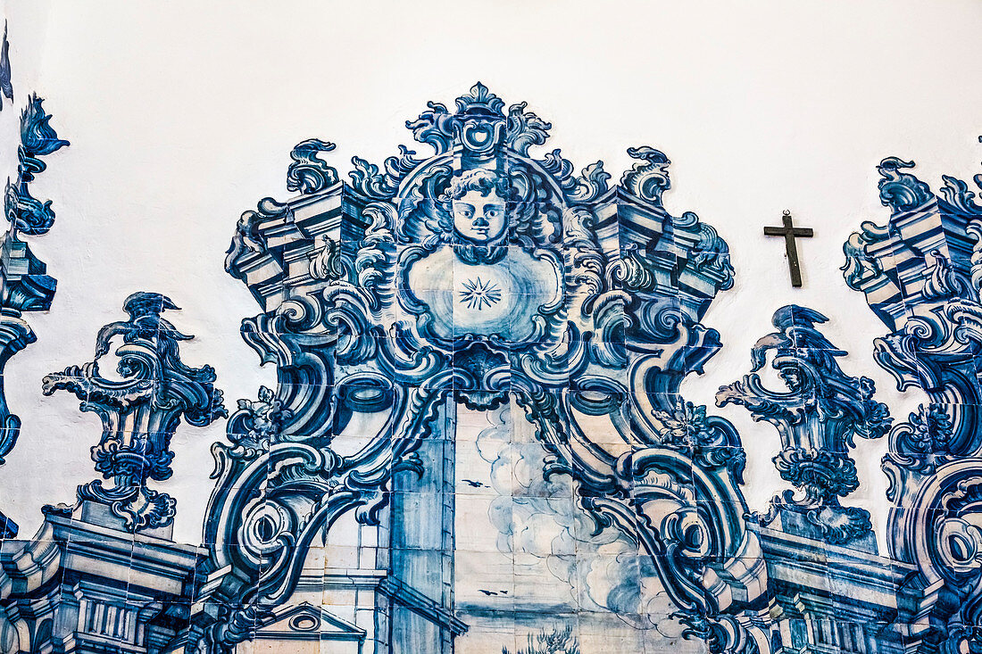 Tiles (Azulejos) in the church Igreja da Misericordia, Tavira, Algarve, Portugal
