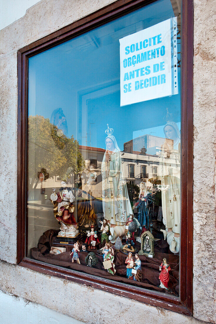 Reflection in a shop window, Tavira, Algarve, Portugal