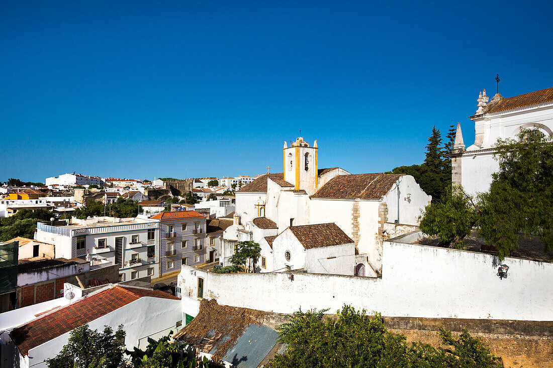 View from castle towards church Igreja da Misercordia, Tavira, Algarve, Portugal