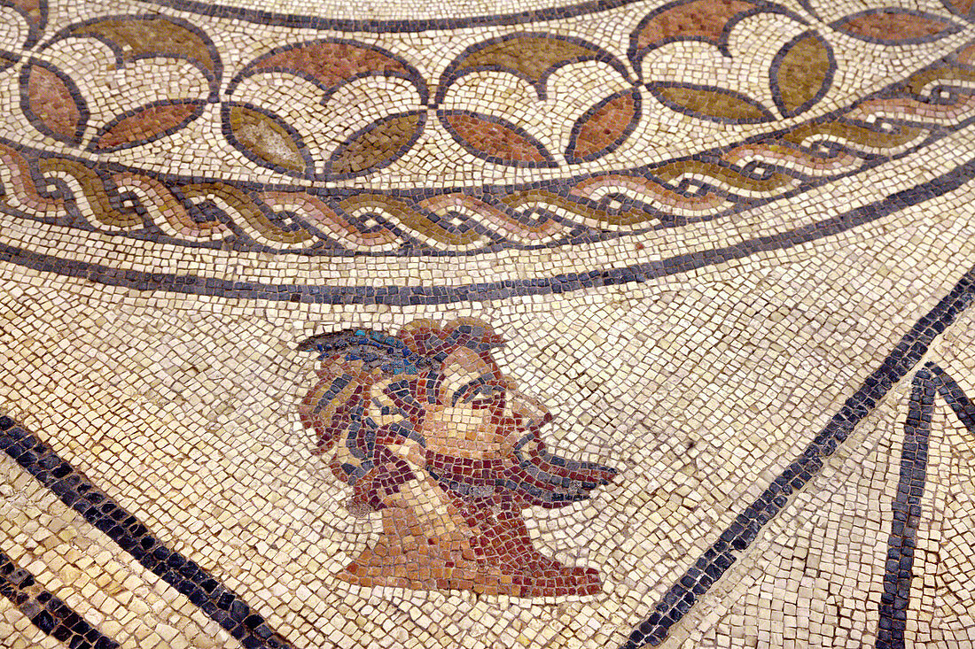Mosaic on the floor, city museum , Museu Municipal, Faro, Algarve, Portugal