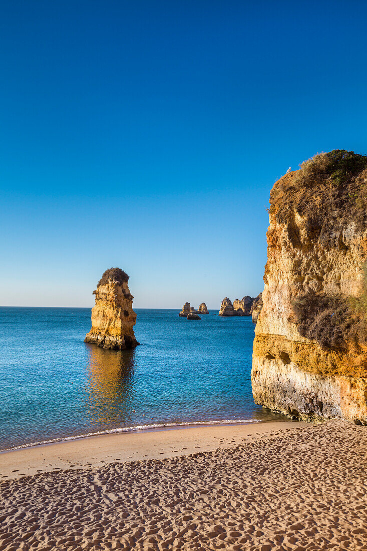 Beach, Praia Dona Ana, Rocky coastline, Lagos, Algarve, Portugal