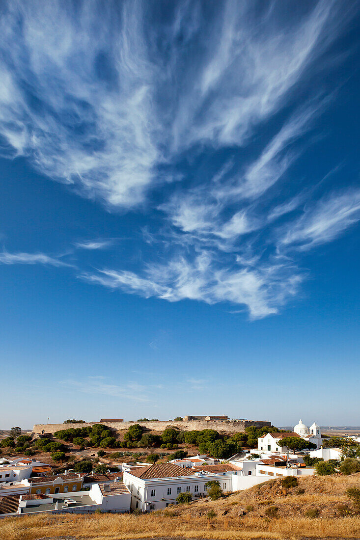 View towards Castro Marim, Faro, Algarve, Portugal