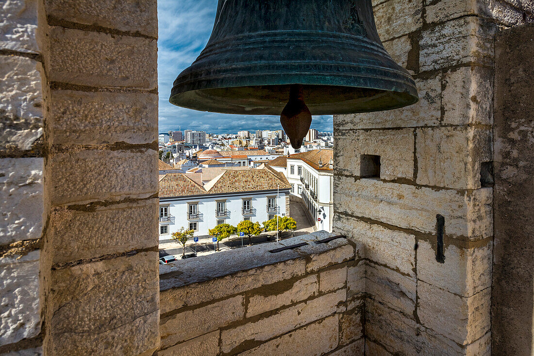 View from the bell tower, Se Cathedral, Largo da Se, Faro, Algarve, Portugal