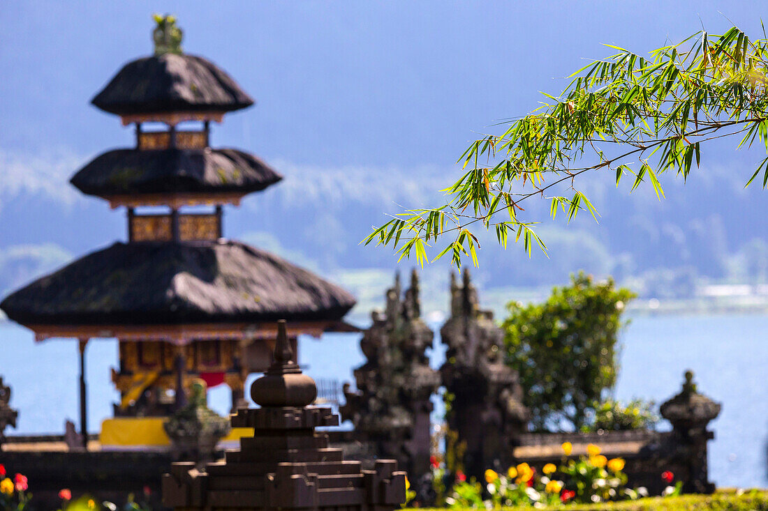 Pura Ulun Danu temple on a lake Bratan, Bali, Indonesia.