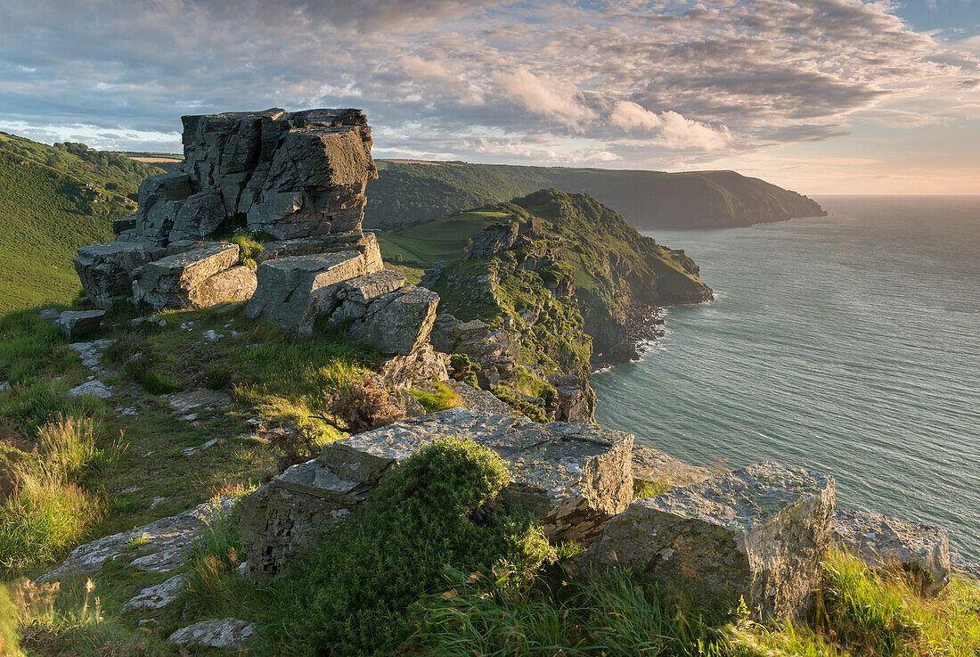 Dramatic North Devon coast at Valley of Rocks, Exmoor National Park, Devon, England, United Kingdom, Europe