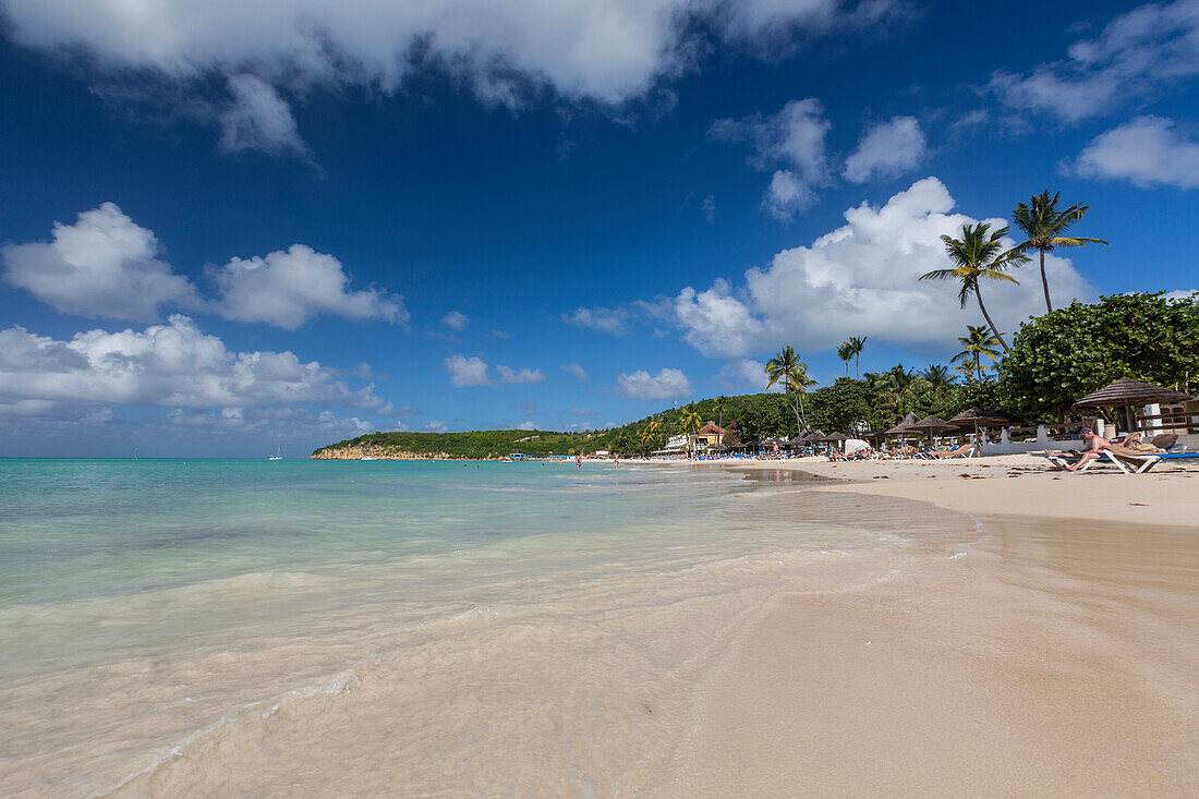 Dickinson Bay overlooking the Caribbean Sea, Antigua, Leeward Islands, West Indies, Caribbean, Central America