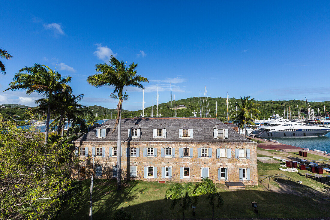 View of Fort James, the main historic building of Antigua, built by the British for fear of a French invasion, Antigua, Leeward Islands, West Indies, Caribbean, Central America