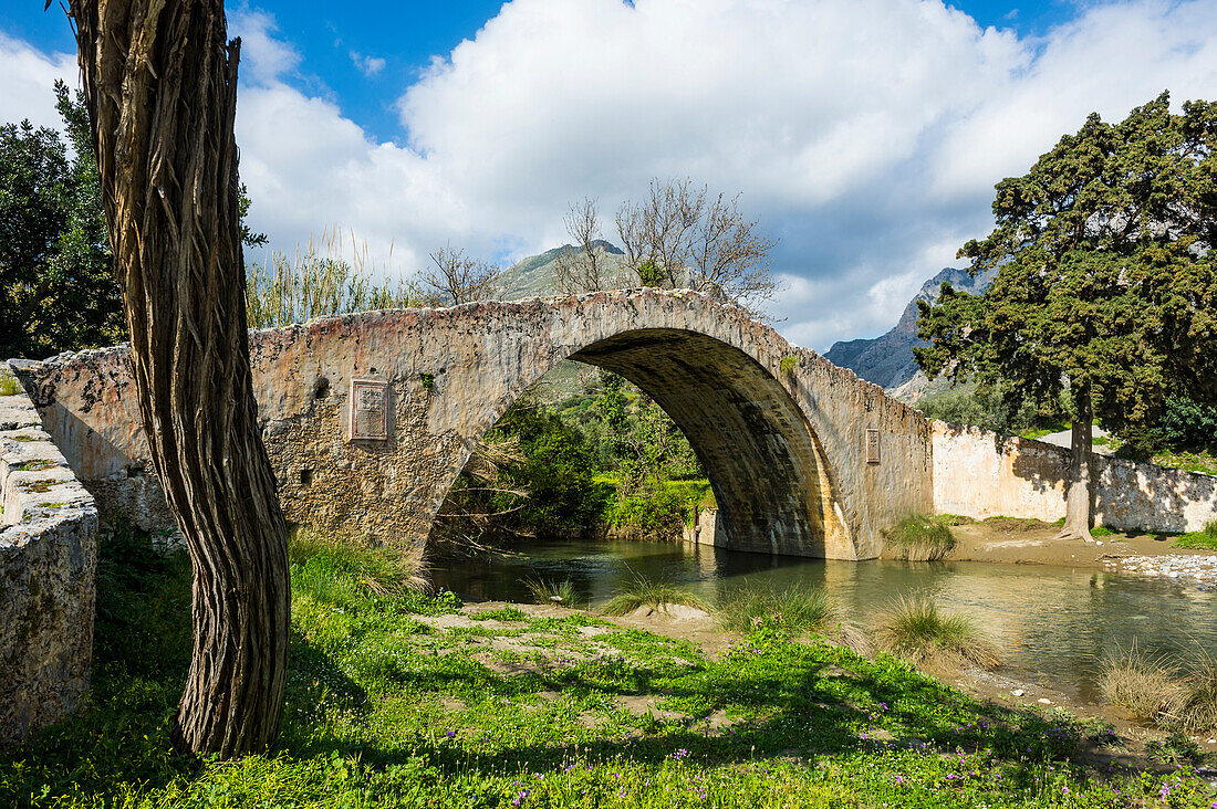 Old Roman bridge, Preveli, Crete, Greek Islands, Greece, Europe