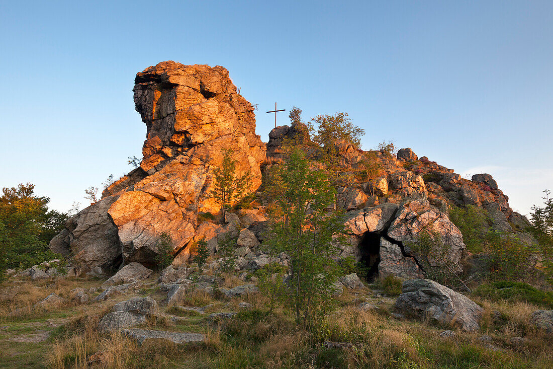 Rock formation Bruchhauser Steine, Rothaarsteig hiking trail, Rothaargebirge, Sauerland region, North Rhine-Westphalia, Germany