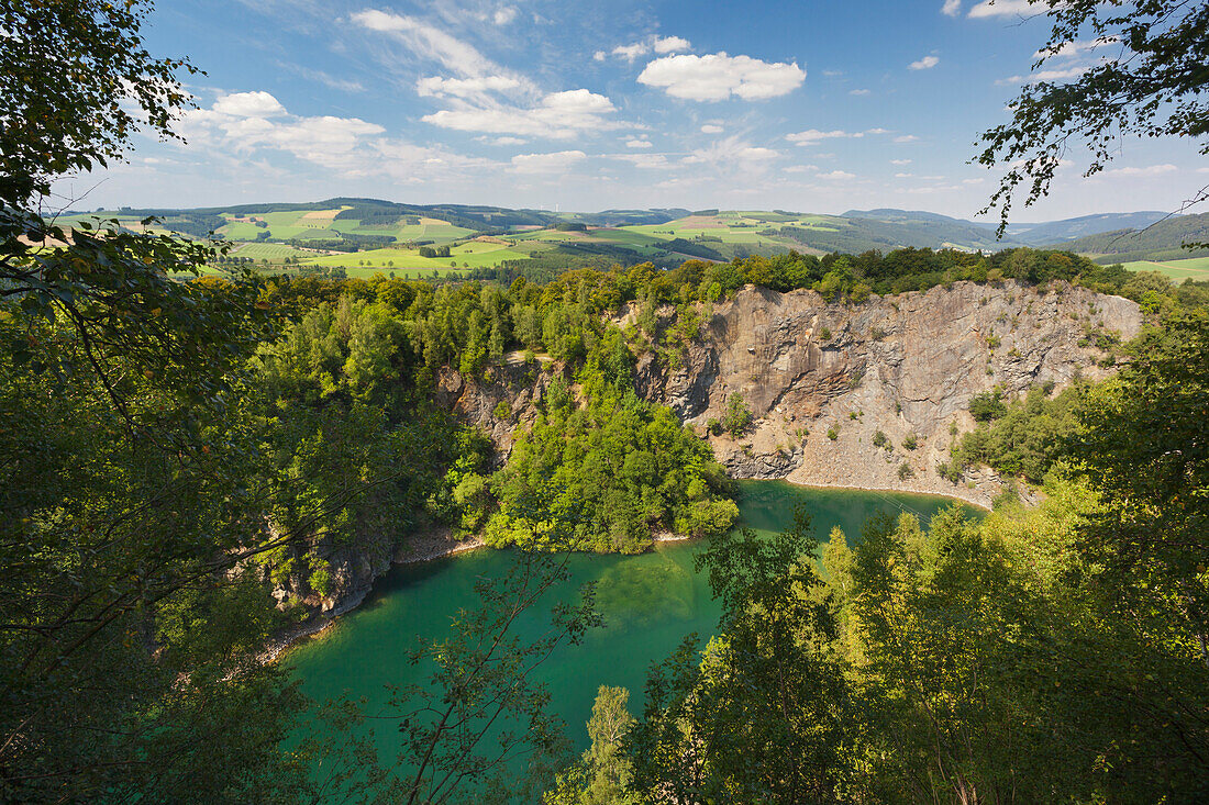 Lake at Meisterstein, Rothaargebirge, Sauerland region, North Rhine-Westphalia, Germany