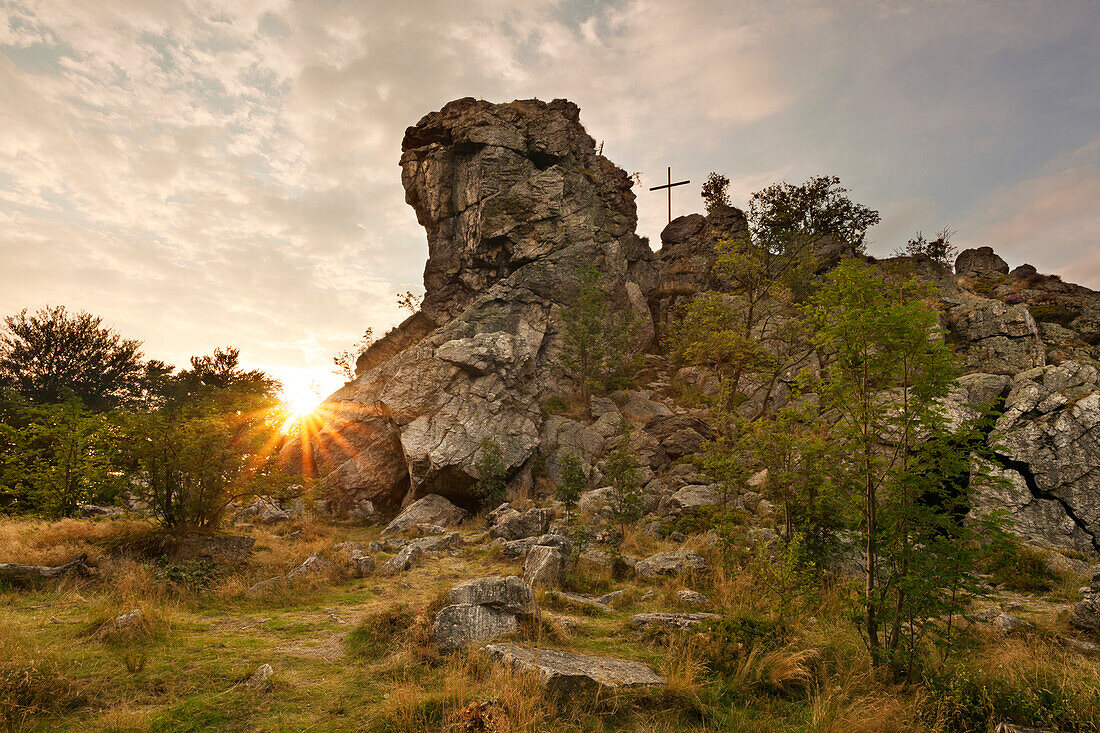 Rock formation Bruchhauser Steine, Rothaarsteig hiking trail, Rothaargebirge, Sauerland region, North Rhine-Westphalia, Germany